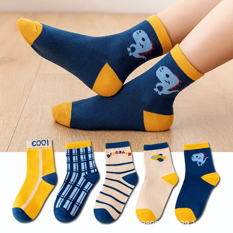 5Pairs Baby Socks Newborn Baby Boy Cute Short Sock 0-1-3-10Y Kids Cotton Toddler Cartoon Soft Children's Sports Socks for Girls