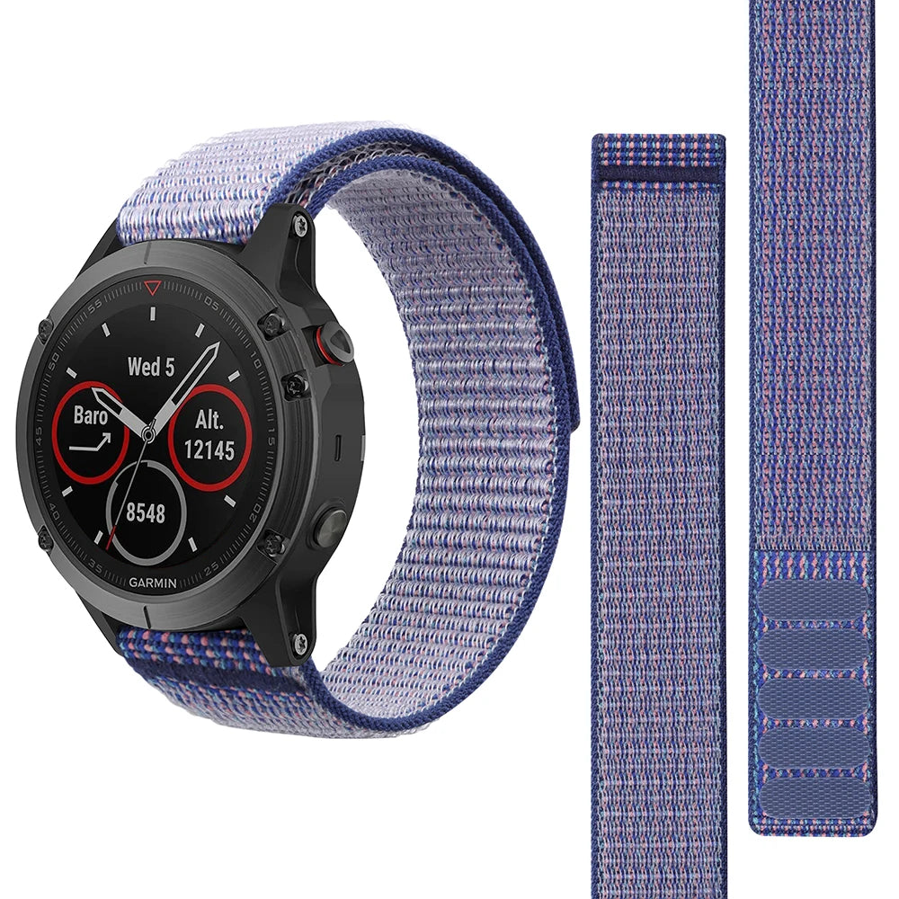 26mm 22mm Hook Loop Nylon Strap Watchband For Garmin Fenix 6X 6 Pro 5X 5 7X 7 Epix 2 Forerunner 965 955 945 935 Watch Bracelet