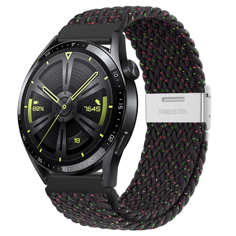 22mm 20mm Nylon Strap For Samsung Galaxy Watch 6 5 4/Gear S3 Magnetic Buckle Metal Adjustment Band For Huawei IWatch 4 GT2/3 Pro