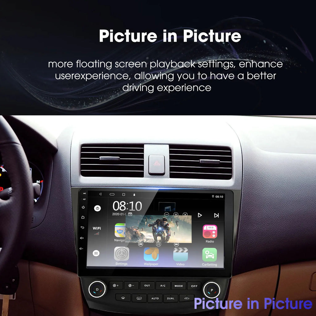 Android Car Stereo fo Honda Accord 7th 2003-2007,Build-in Carplay & Android Auto, 10 inch Capacitive Touch Screen GPS Navigation