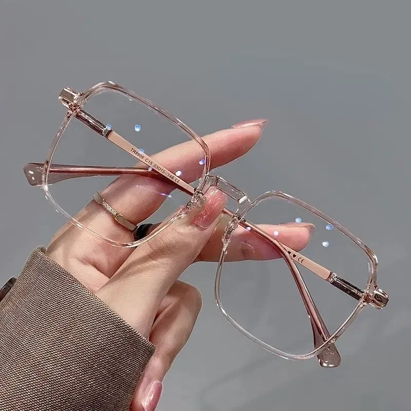 Photochromic Anti Radiation large frame Glasses Shades For Woman/Man Transition Eyeglasses Replaceable Lens