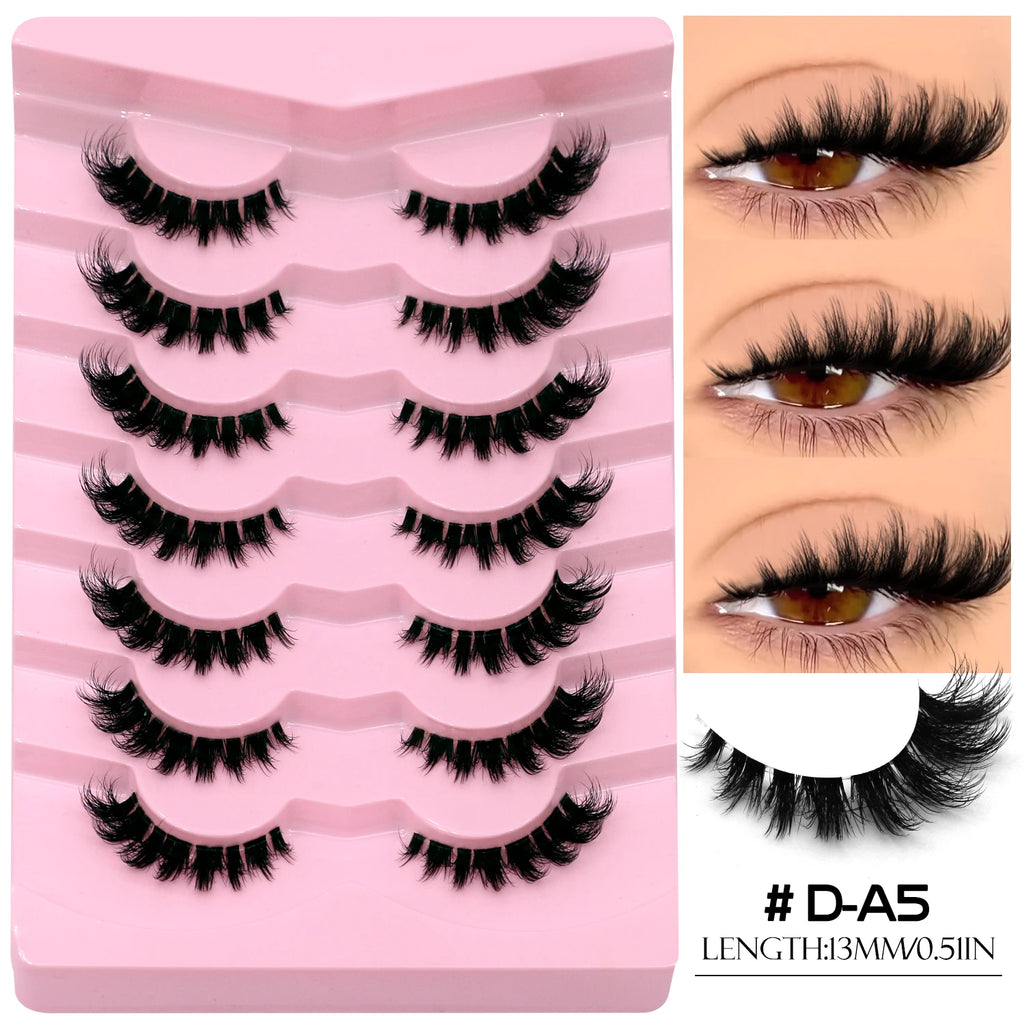 VELTRINAY Fake Lashes Mink Lashes Plush 3D False Eyelashes Clear Band Accent Cat Eye Lashes False Lashes Makeup