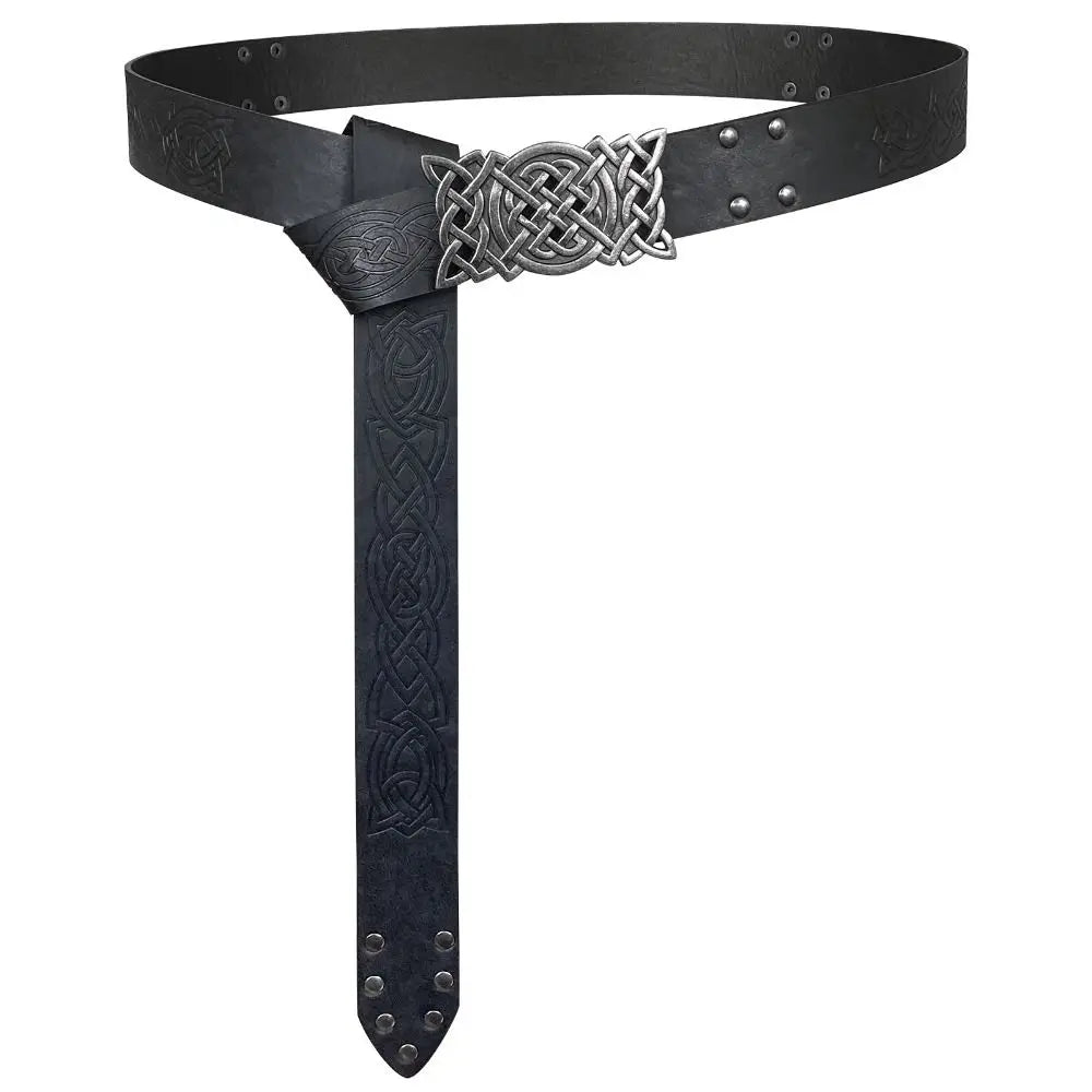 Novelty Embossed Viking Renaissance Buckle Belt PU Printing Celtic Belt Knight Leather Medieval Waistband Adult