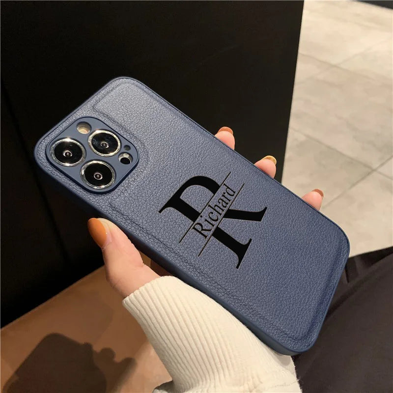 Personalized Customized Initials Name For IPhone18 17 16 15 14 13 12 11 Pro Max Plus Big Letter Laser Engraving Phone Cover