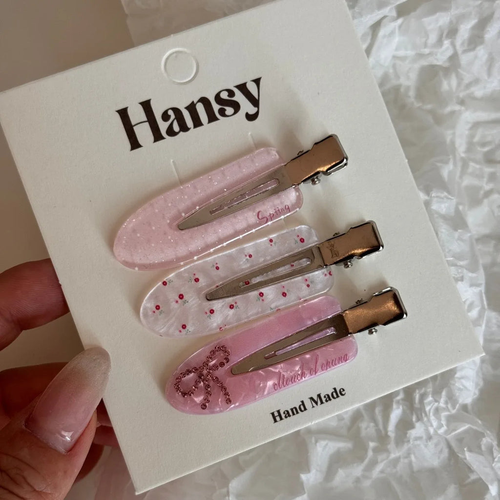 Korean Sweet Love Rhinestone Hairpin Side Bangs Clip Cute Seamless Clip Hair Hairpin Headgear Set
