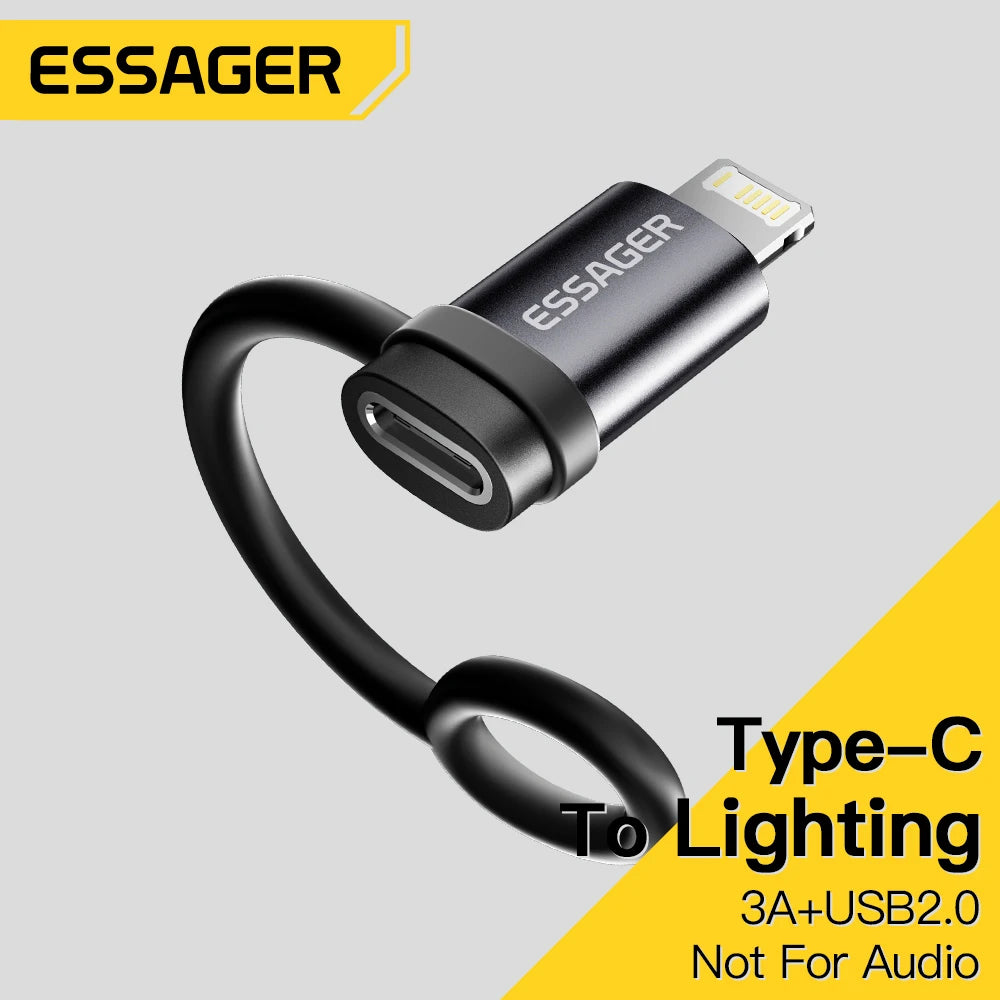 Essager Lighting To Type C Adapter Fast Charging IP Female to USB C Male Connector For iPhone 15 14 13 12 11 Pro IPad Converter
