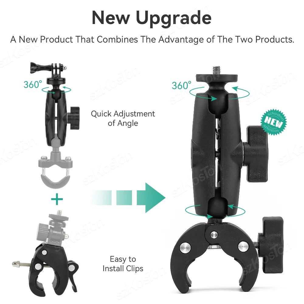 For GoPro 13 12 11 10 Motorcycle Bicycle Holder Handlebar Mount Bracket For Insta 360 X5 X4 DJI OSMO 360 Action 6 5 4 Accessory