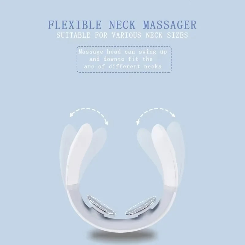 F2 Rechargeable Neck Massager Portable Neck Massage Device with Vibration for Shoulder Muscle Relaxation Home Office Use