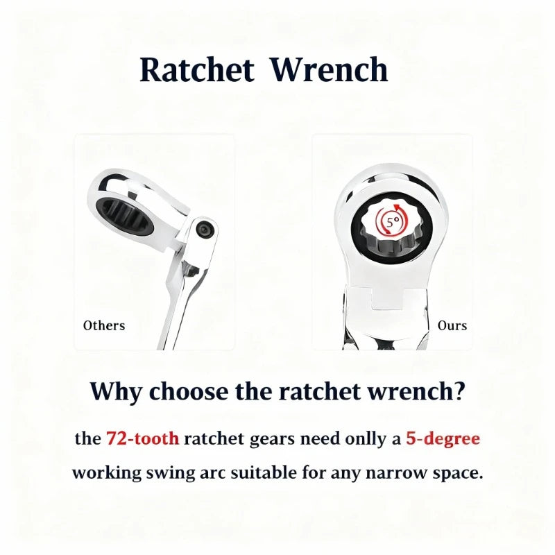 Ratchet Combination Wrench Set 6-32mm Gear Ring Ratcheting Combination Wrench Kit Metric Flexible Head with Canvas Bag Tools Set