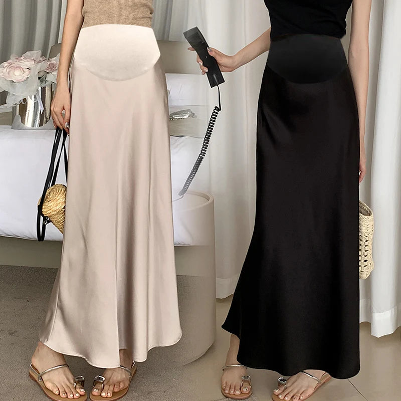 French Style Retro Maternity Skirts Adjustable Waist Pregnant Woman Fishtail Skirts Slim Hips Pregnancy Trumpet Mermaid Skirts