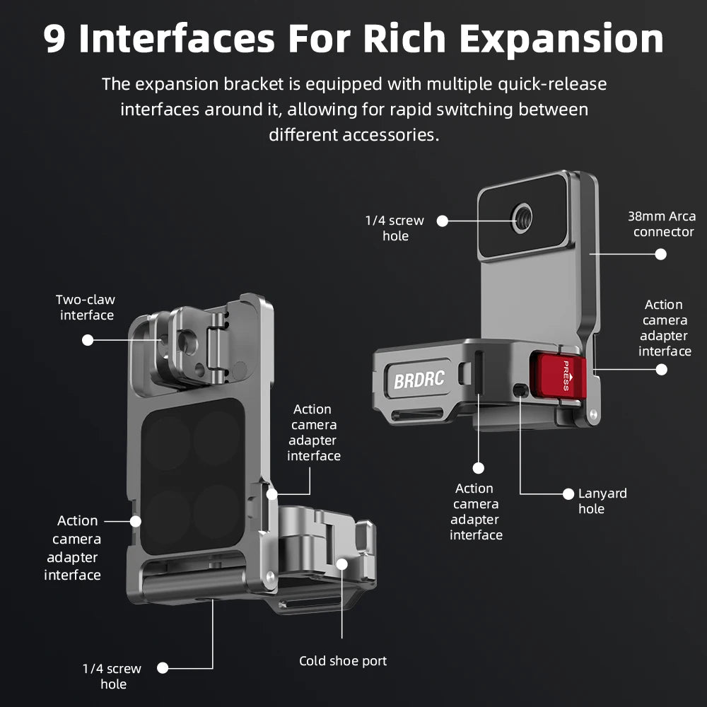 BRDRC Magnetic Adapter Frame for DJI Osmo Pocket 3 Camera Expansion Bracket Desktop Mount Base Vlgo Video Shooting Accessories