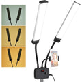 Flexible Double Arms LED Fill Light Bi-Color Dimmable Beauty LED Video Lights  3 Light Modes with Phone Holder for Live Stream