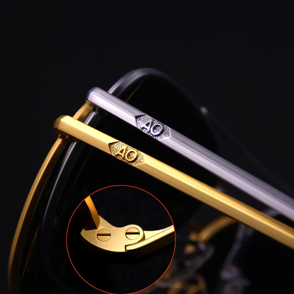 1pcs/3pcs Pilot Fashion Glasses Men Top Quality Brand Designer Tempered Glass Lens AO Pilot Fashion Glasses For Women Male