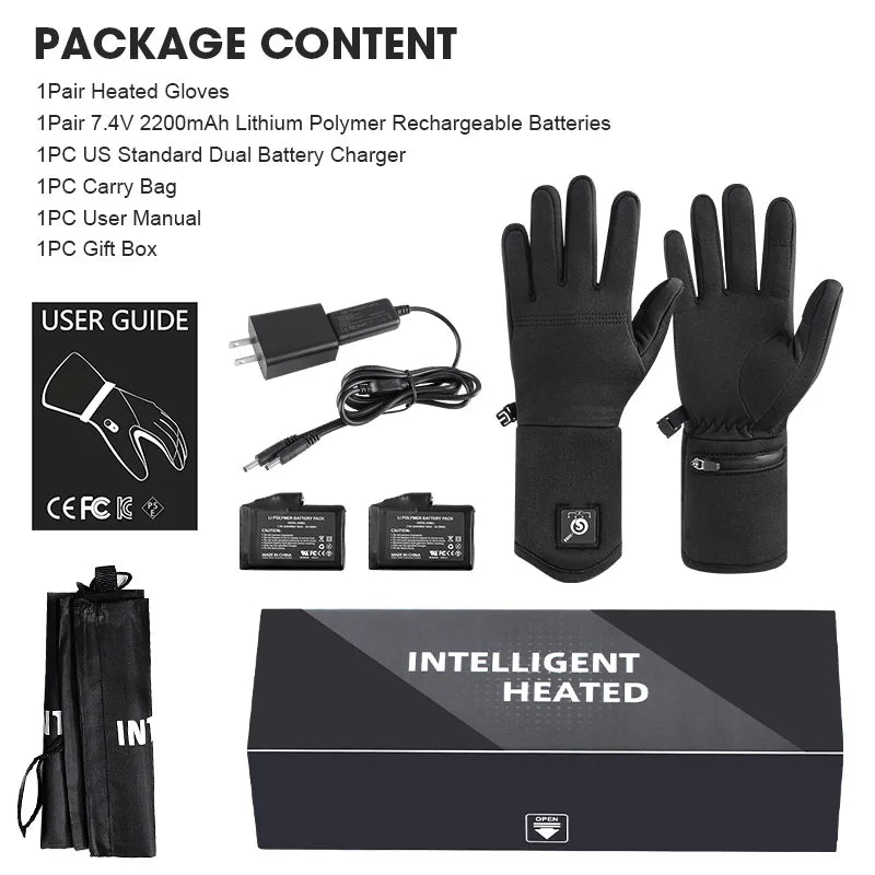 Savior Heat Electric Heated Glove Liners for Men Women Rechargeable Battery Heating Riding Ski Snowboarding  Cycling Thin Gloves