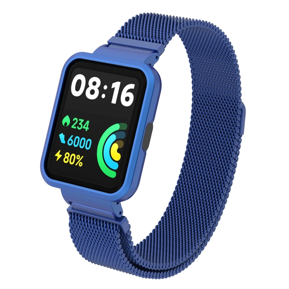 Milanese Strap For Xiaomi Redmi Watch 2 Lite Smart Watch Metal Frame Protector Case Bracelet Watchband For Redmi Watch 1 strap