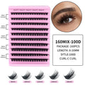 MIAOJIE 200pcs 30D Cluster False Eyelashes Set, DIY Eyelash Extensions, 0.05mm Thickness, D Curl, Mixed Lengths 8-16mm