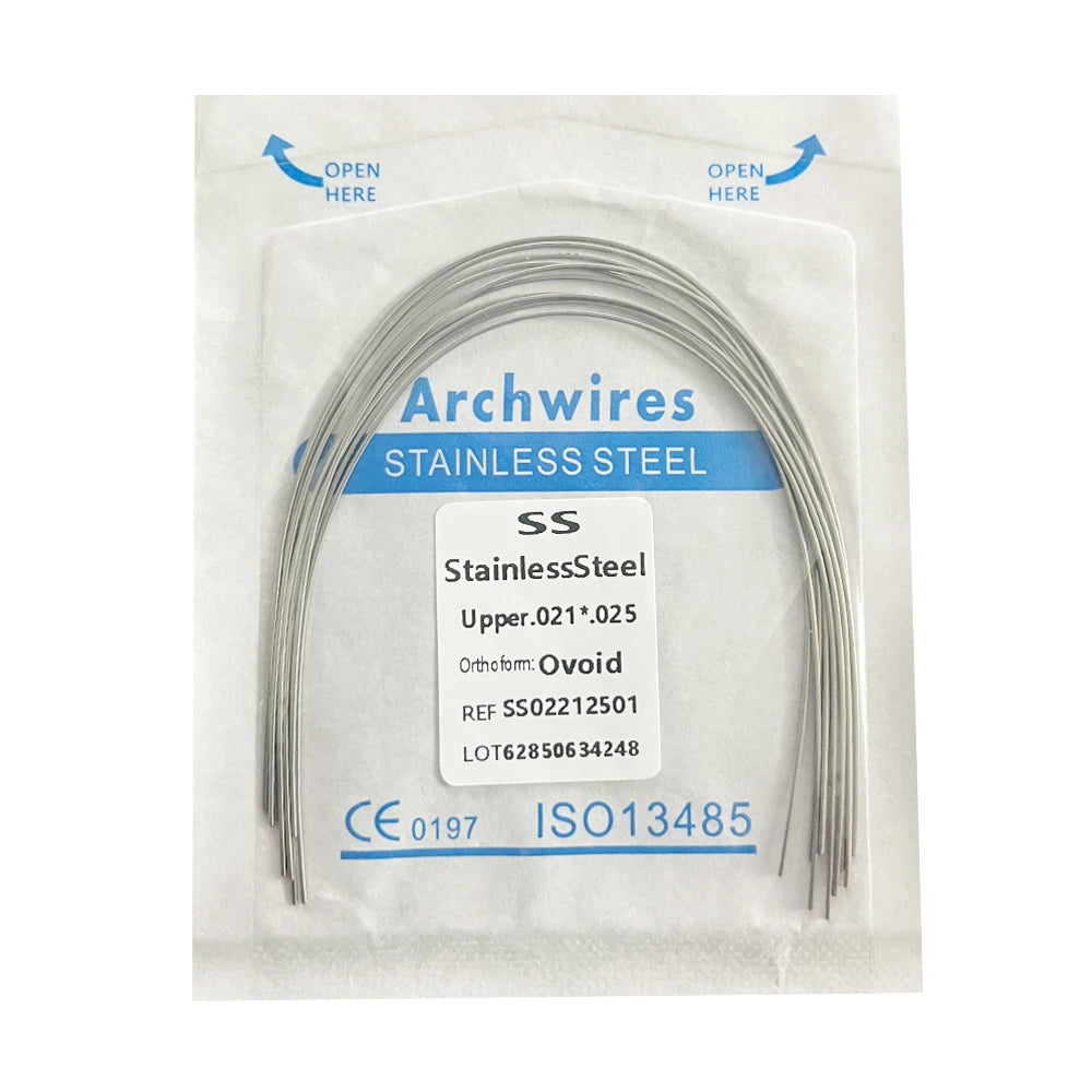 10pcs/pack Dental Orthodontic Stainless Steel Round/Rectangular Wire Ovoid Form Dentist Material Dental Arch Wire