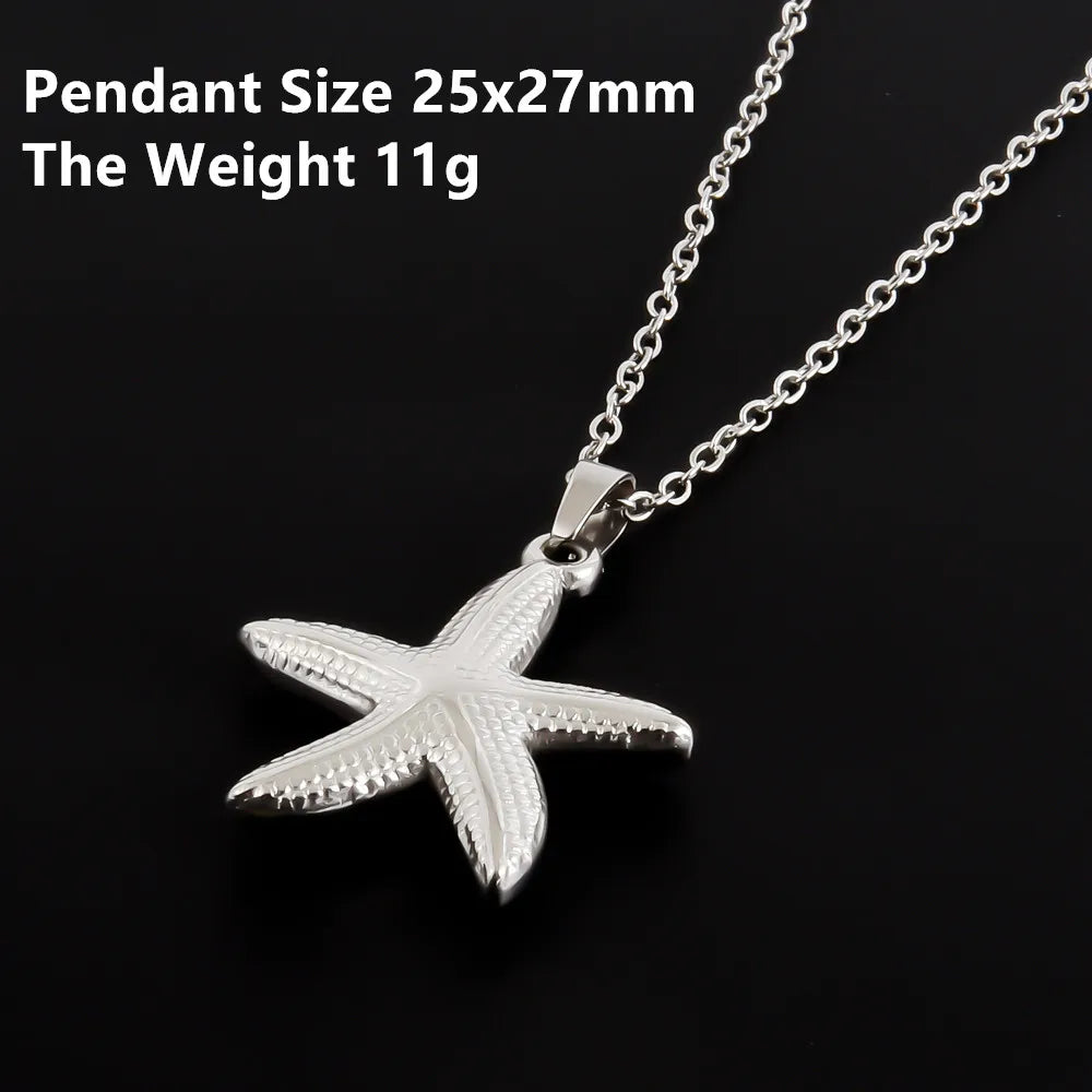 1Pc Stainless Steel Summer Sea Animal Aesthetic Women Grunge Necklaces Cute Ocean Hippocampus Seahorse Pendant Collares Jewelry