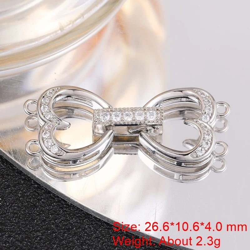 Juya 18K Gold Plated Decorative Fasteners Connector Locks Pearls Clasps Accessories For DIY Needlework Beads Jewelry Making