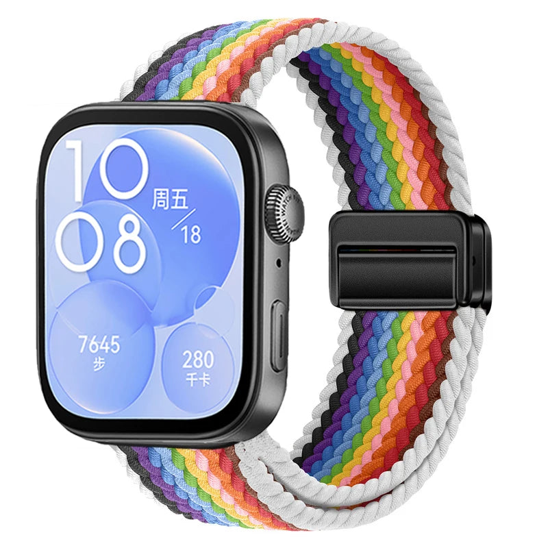 Magnetic Buckle Strap for Huawei Watch Fit 3/4/4 Pro Nylon Loop Bracelet Correa for Huawei Watch Fit 5/Fit 5 Pro Smart Wristband