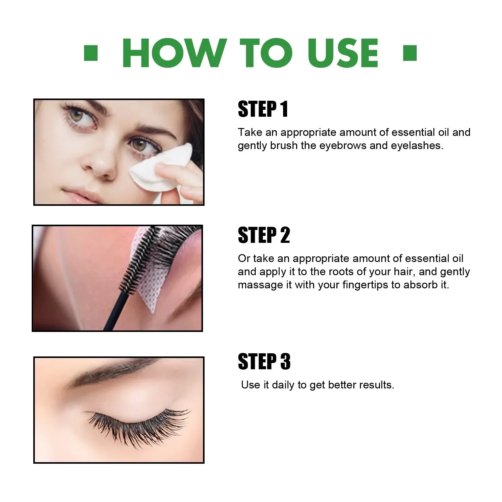Castor Oil Hair Regrowth Eyebrow Lengthening Fuller Longer Thicker Anti Hair Loss Baldness Treatment Eyelashes Enhancement Oil