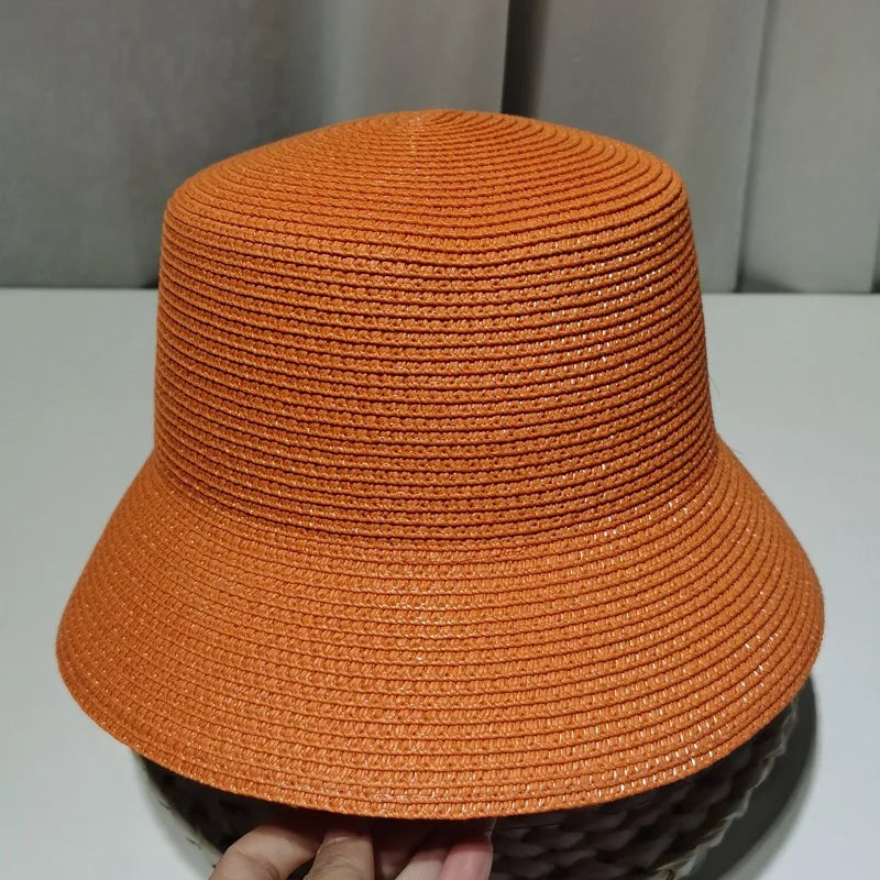 Women Straw Sun Hat Foldable Packable Wide Brim Summer Hat Flat Beach Hat Ladies Crochet Bucket Hat packable sun hat