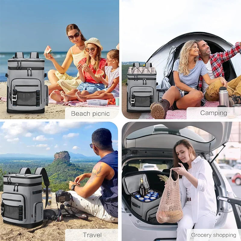 30L Waterproof Insulated Cooler Backpack for Men Women Leak Proof Cooler Rucksack for Camping Beach Fishing Picnic Travel Bag