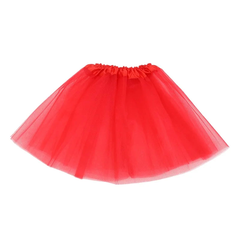 Girl Elastic Ballet Dancewear Tutus Mini Skirt For Birthday Party Dance 3 Layer Tulle Tutu Skirt for Kids Princess 2-8Y Girls