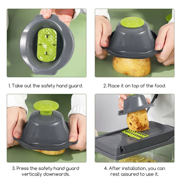16 in 1 Vegetable Chopper Multifunctional Food Slicer Dicer Fruit Cutter Shredder Grater Peeler Manual Vegetable Cutting Tool Kitchen Gadgets for Potato Onion Carrot Cucumber Salad Preparation