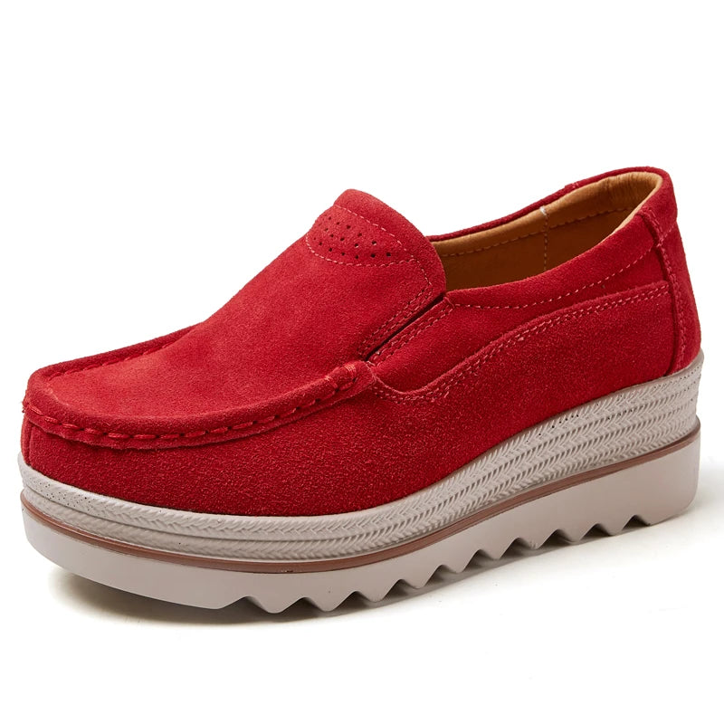 2025 Spring Women Flats Shoes Woman Platform Slip On Flats Sneakers Women Suede Ladies Tenis Loafers Moccasins Casual Shoes