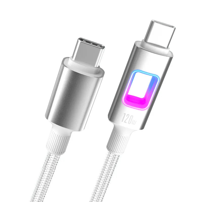 NNBILI Dual Type C 120W USB A to Type C Fast Charging Data Cord Type-C Quick Charging for Huawei MacBook iPad iPhone 18 17 Honor