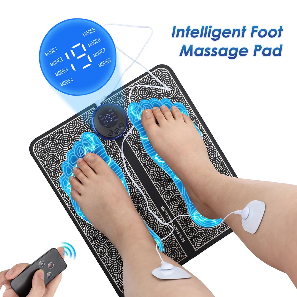 Smart Foot Massage Pad RF Remote Feet Massager 8 Modes 19 LevelsImprove Blood Circulation Relax Muscles Slim Legs Foot Pad