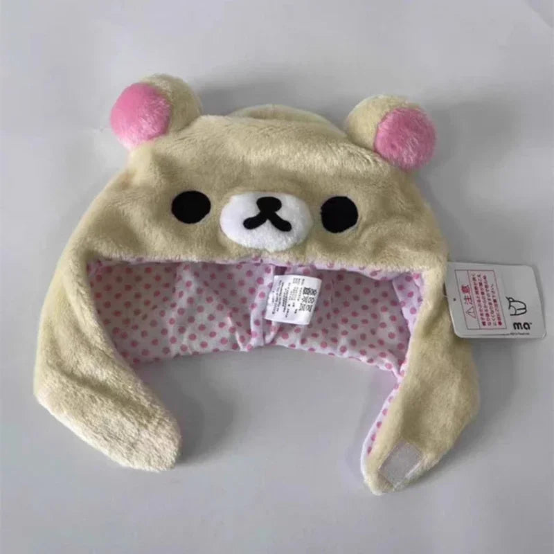 Rilakkuma Korilakkuma Bear Plush Ushanka Hat Kawaii Cute Winter Hat For Women Girls Boys Kids Cartoon Anime Cap Gorras