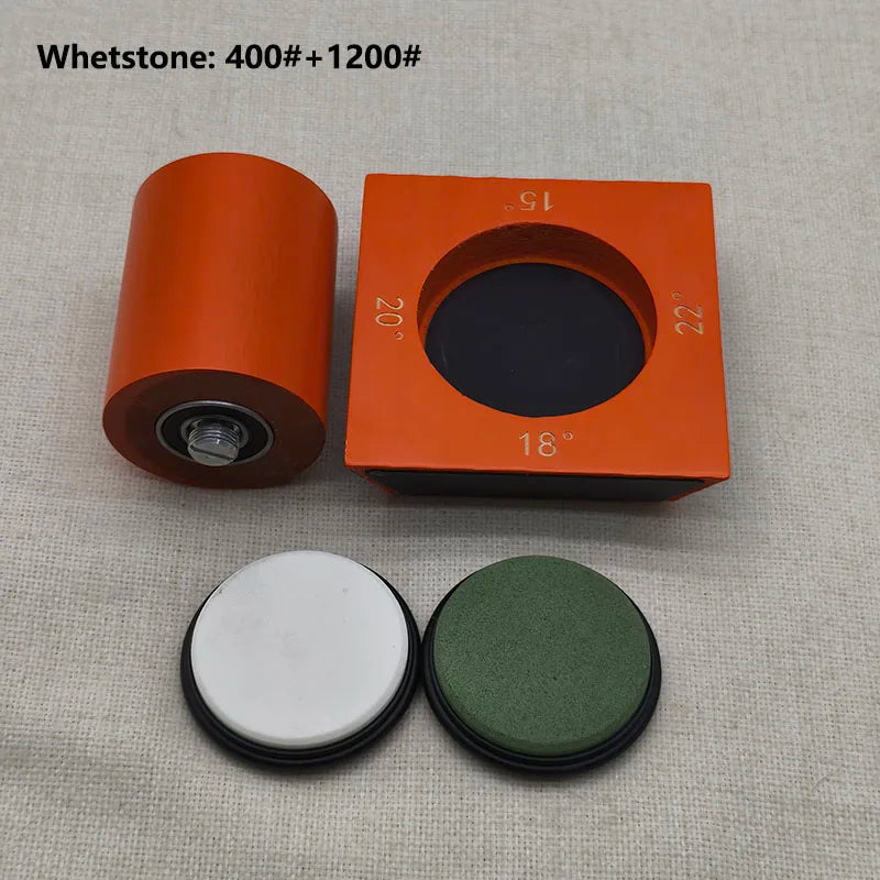 4-Angle Rolling Knife Sharpener 15/18/20/22° Roller Sharpeners Magnet Wooden Base Diamond Grinder Set Woodwork Sharpening System