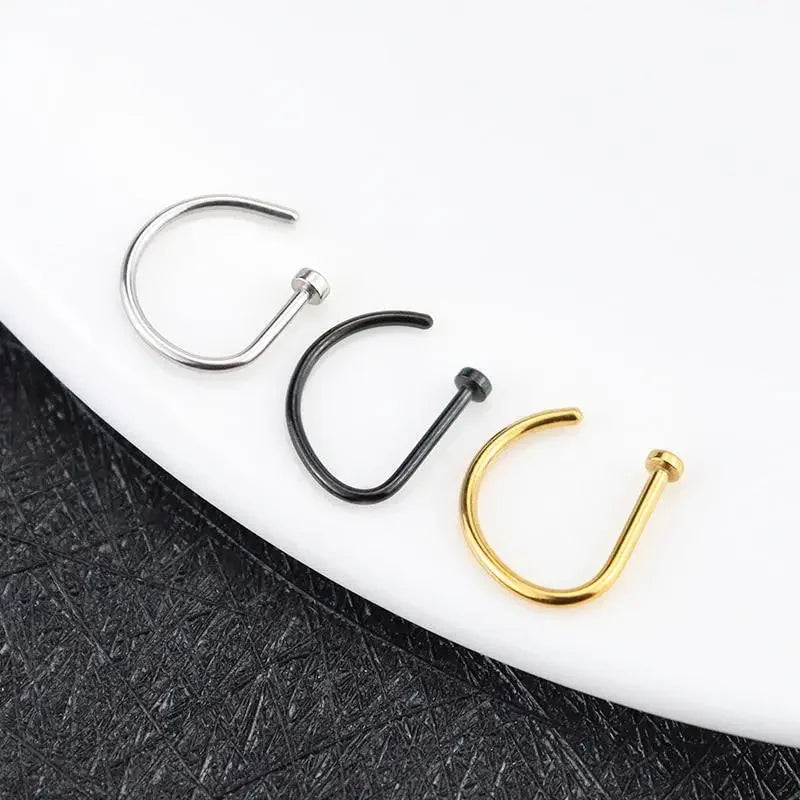 Fake Nose Ring Hoop Lip Labret Ring for Women Non Pierce Hoop Nose Ring  Septum Hoop  Ring Tragus Rook Ring Non Piercing Jewelry