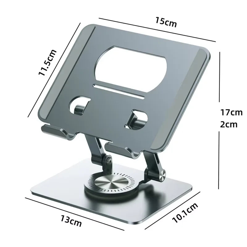 360 Rotation Foldable Laptop Bracket Mobile Phone Tablet Bracket Aluminum Alloy Desktop Lazy Backet Height Adjustable for iPad