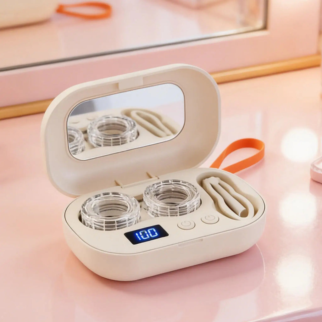 Contact Lens Cleaner High Frequency Vibration Contact Lens Cleaning Case Ultrasonic Electric Daily Supplies for Gym Sports
