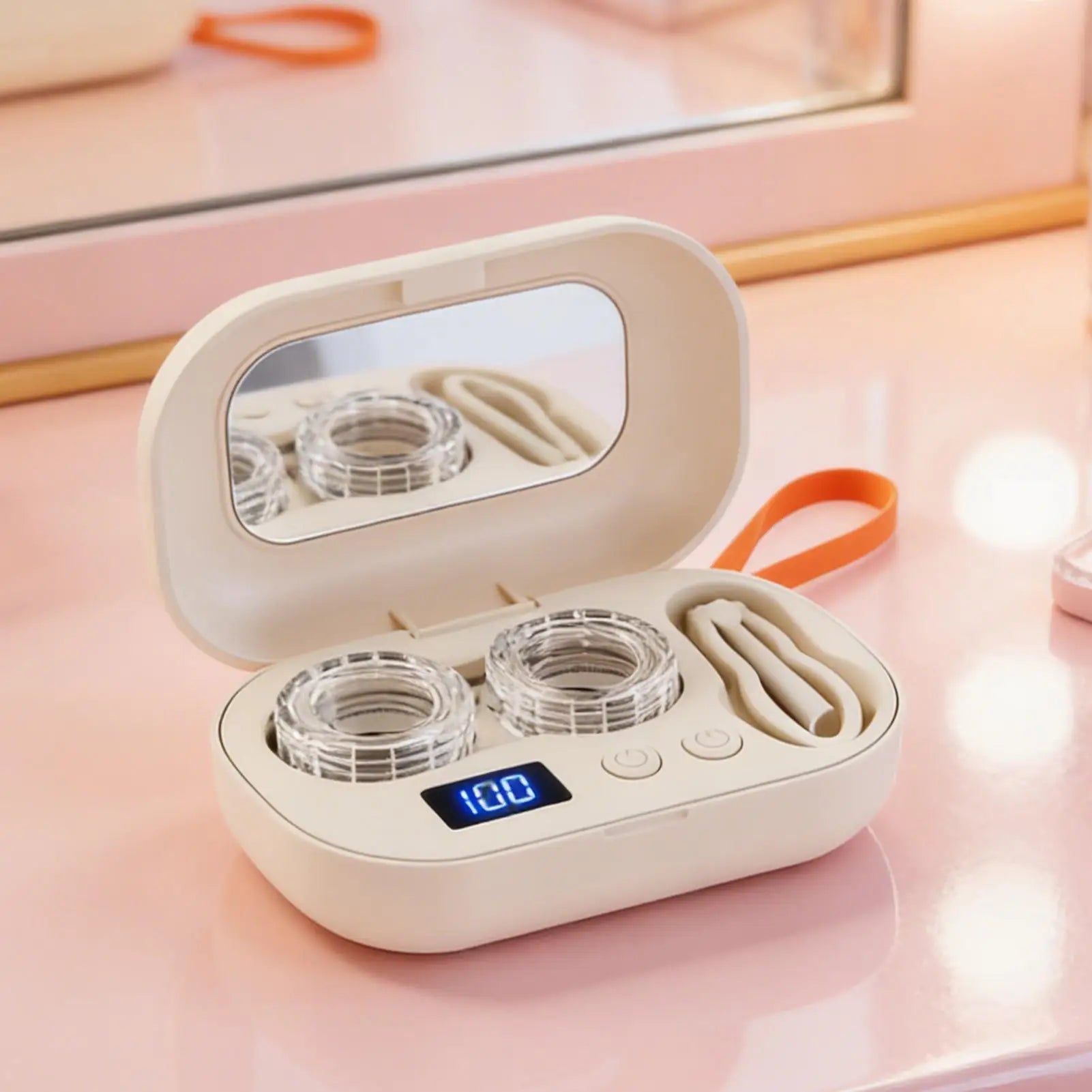 Contact Lens Cleaner High Frequency Vibration Contact Lens Cleaning Case Ultrasonic Electric Daily Supplies for Gym Sports