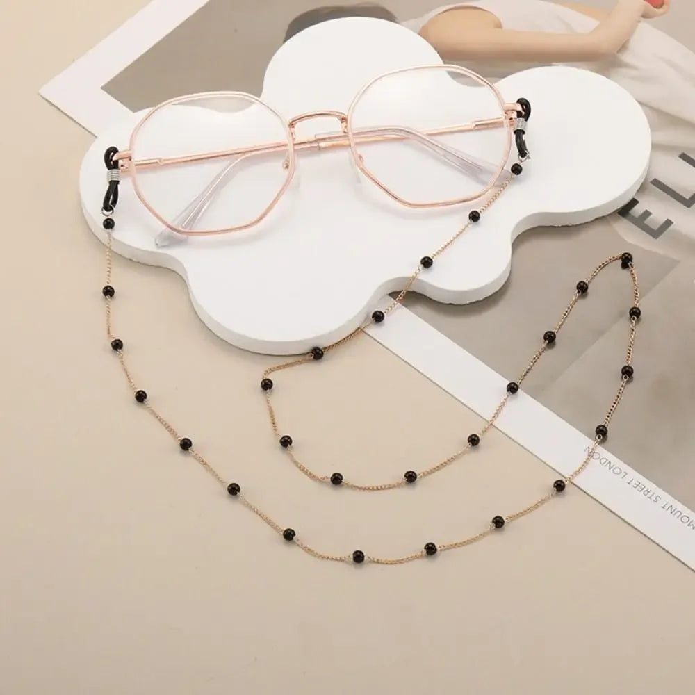 Vintage Beads Glasses Chain Jewelry Lanyard Elegant Crystal Glasses Chain Copper Bohemian Mask Chain Women