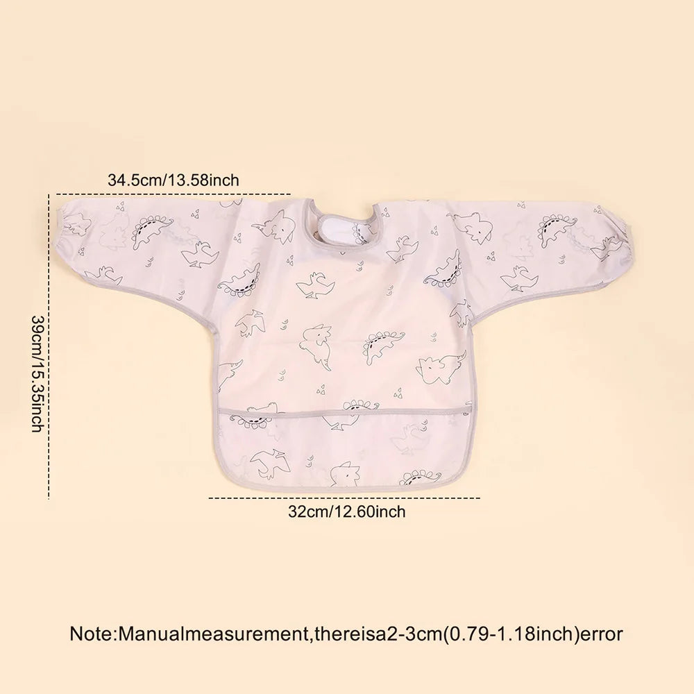 Waterproof Full Sleeve Baby Bibs Children Apron Long Sleeve Feeding Smock Kids Eating Breastplate Infant Scarf Clothing