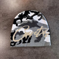 1pc Camouflage Jacquard Knit Beanie Unisex Graffiti Letter Star Pattern Skull Cap Hip‑Hop Street Style Warm Winter Knitted Hat