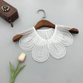 Solid Color Detachable Fake Collar Cloth Decorative Breathable Lace Detachable Collar Pearl Button Shoulder Wraps Ladies