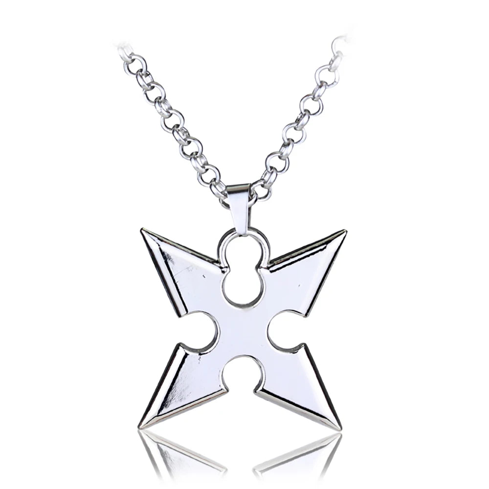 Game Kingdom Hearts Chain Pendant Necklace Sora Key Blade Crown Charm Statement Choker Women Men Cosplay Jewelry Gift