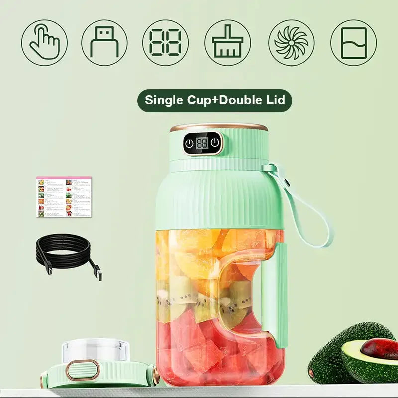 New Portable Juicer Cup Multifunctional Digital Display USB Fruit Mixers Juicers Electric Juicer Blender Fruit Juicer Cup Travel