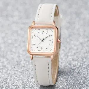 2/4PCS Fashion Minimalist Watch Luxury Men's and Women's Leather Belt Business Leisure Bracelet Quartz Watch