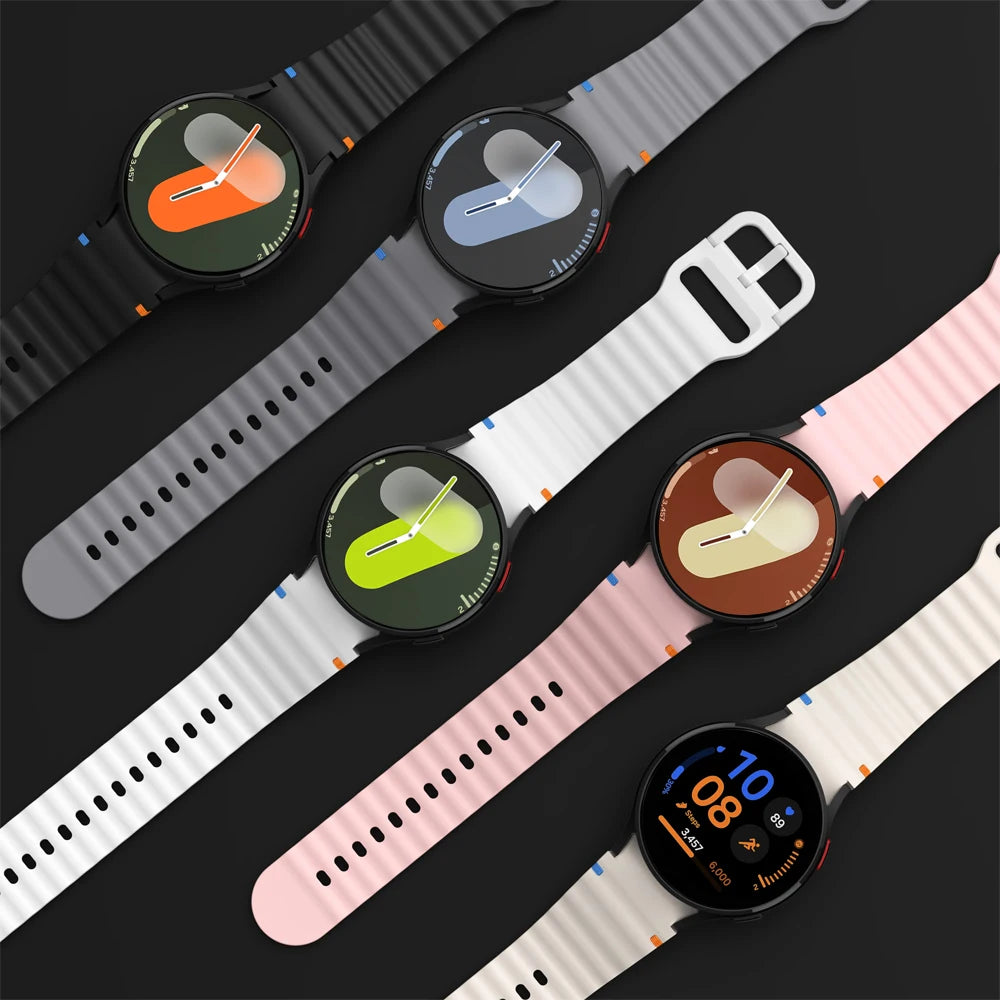 Original Sport Straps for Samsung Galaxy watch 4/5 Pro/6/7/6 classic 44mm 40mm 45 Silicone bracelet correa Galaxy watch 7 Band