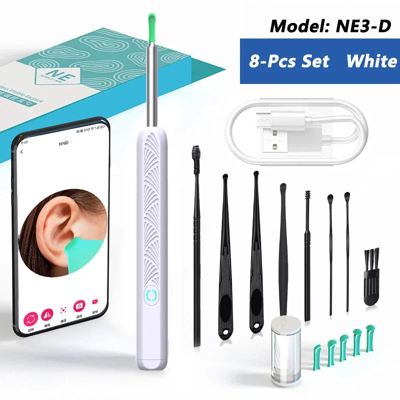 Ear Cleaner with Camera Wireless Ear Sticks Otoscope USB C Charging Endoscope Wax Removal Tool Earpick MIni Camera