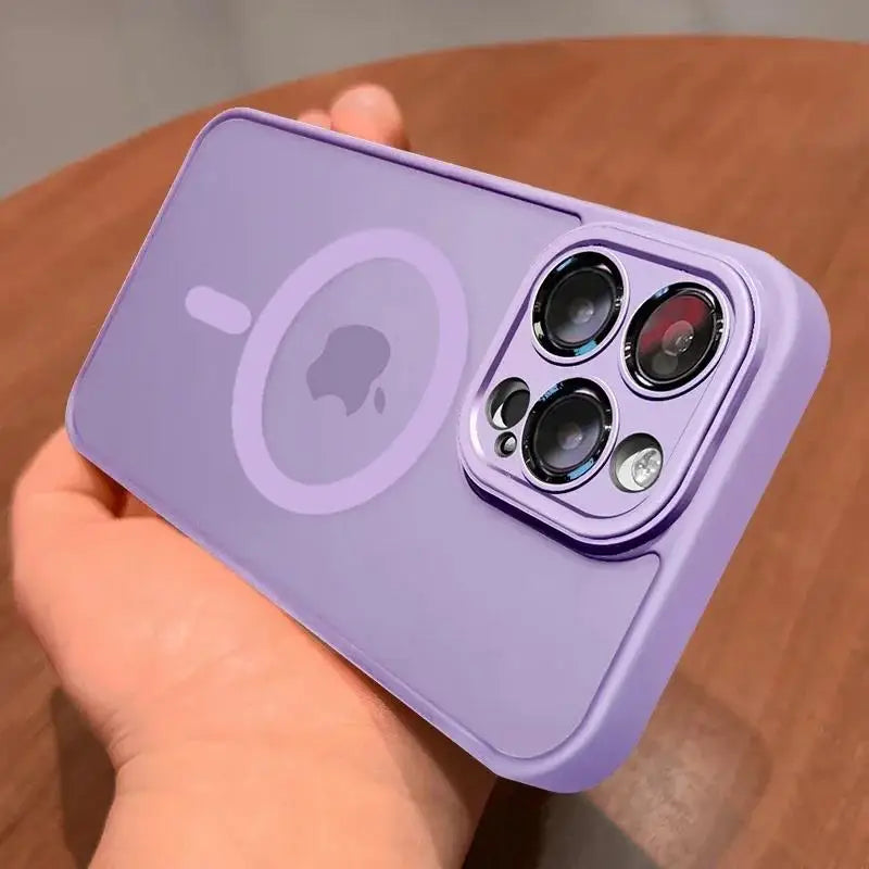 Magnetic Luxury Matte Translucent Armor Shockproof Case For iPhone 13 12 11 15 Pro Max 14 Plus For Magsafe Wireless Charge Cover
