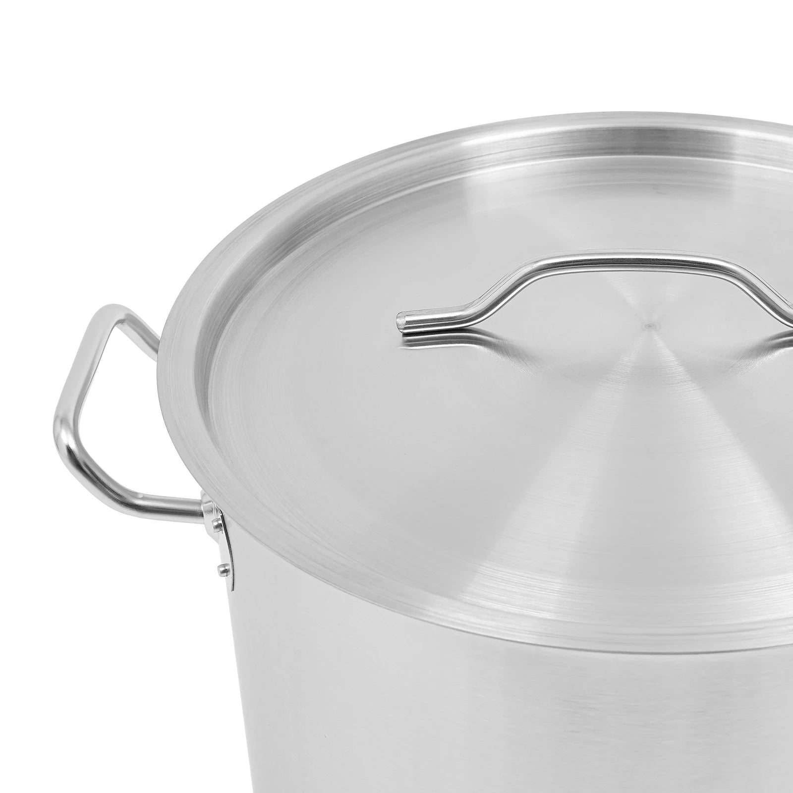 Large Stock Pot with Lid 35cm, Stainless Steel Soup Pot 34.9qt for Family Cooking Noodles Brine Meat Gathering Commercial Use
