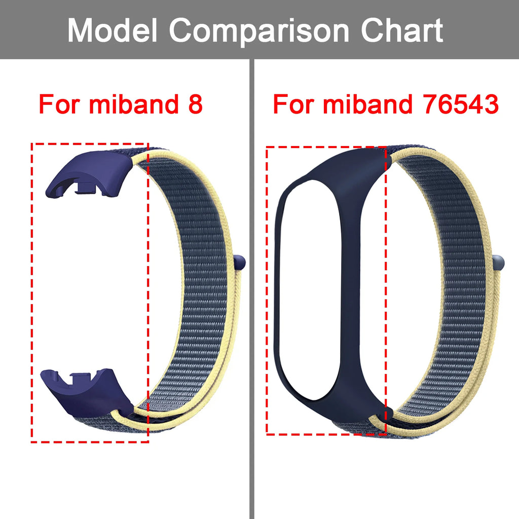 Nylon Loop for xiaomi Mi Band 10 9 8 Straps SmartWatch Wristband Correa Replacement Sport Pulsera for Miband 7 6 5 4 3 Bracelet